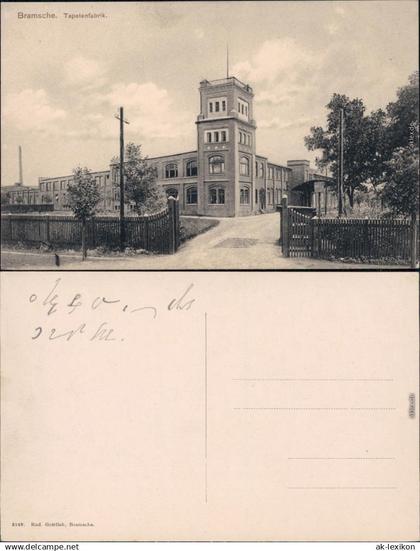 Ansichtskarte Bramsche Tapetenfabrik b Osnabrück 1916