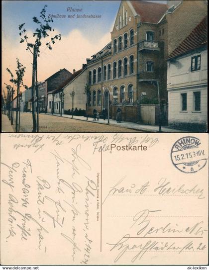 Ansichtskarte Rhinow Lindenstraße b Rathenow 1915