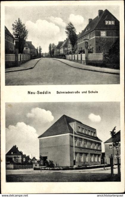 CPA Neu Seddin Neuseddin Seddiner See Brandenburg, Schmiedestraße, Schule