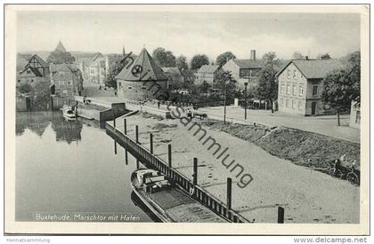 Buxtehude - Marschtor mit Hafen - Verlag C. Hausmann Buxtehude