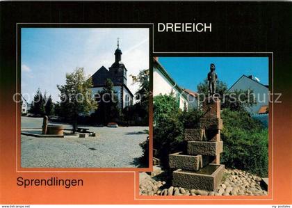 73233902 Sprendlingen-Dreieich Lindenplatz Albertuskirche Hooschebaabrunnen