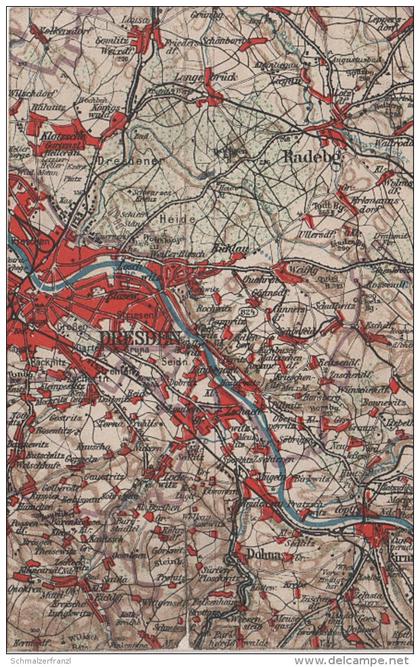 Wona Karte Blatt 824 Dresden Volkersdorf Klotzsche Radeberg Pirna Heidenau Dohna Bannewitz Gostritz Golberode Babisnau