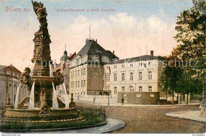 73694201 Dueren Rheinland Kriegerdenkmal und kath.Lyceum Dueren Rheinland