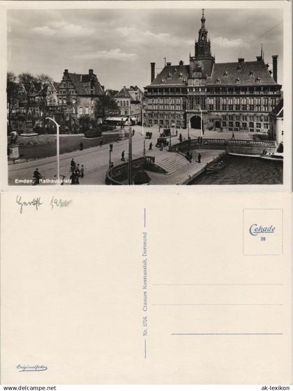 Ansichtskarte Emden Rathausplatz 1932