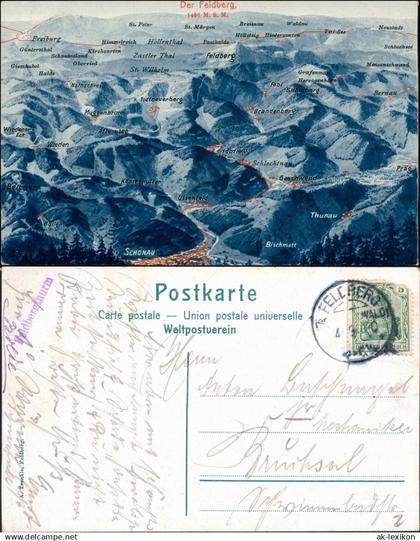 Ansichtskarte Feldberg Reliefkarte der Feldberg 1910