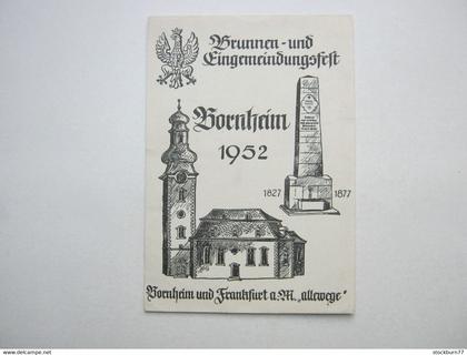 FRANKFURT  Bornheim ,  Brunnenfest 1952           Seltene Karte mit Sonderstempel