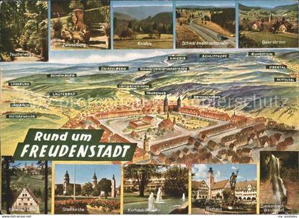 71847885 Freudenstadt Panoramakarte rund um Freudenstadt