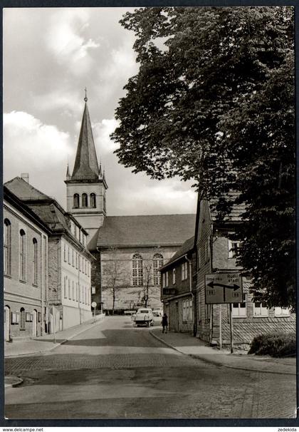 A5689 - alte Ansichtskarte - Gehren - Blick zur Kirche - Auslese  TOP