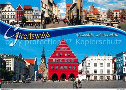 73195182 Greifswald Markt Fussgaengerzone Rathaus Greifswald