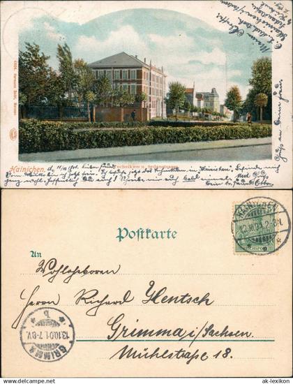 Ansichtskarte Hainichen Technikum u. Sedanstrasse 1901