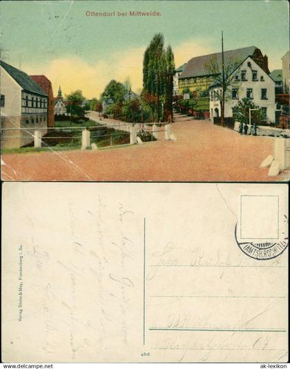 Ansichtskarte Ottendorf-Hainichen Straßenpartie - bei Mittweida 1922