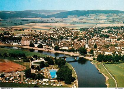 73070590 Holzminden Weser Freibad Campingplatz Fliegeraufnahme Holzminden