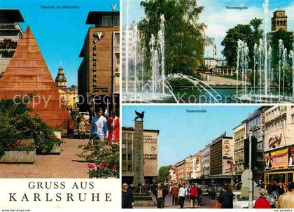 72777428 Karlsruhe Baden Kaiserstrasse Wasserspiele Pyramide Karlsruhe