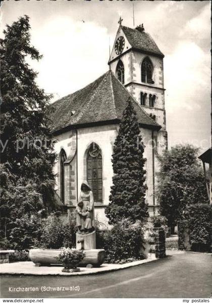 42586543 Kirchzarten Kirche Brunnen Statue Kirchzarten