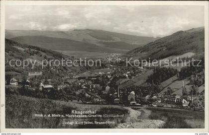 Klingenthal Vogtland Blick von der Hurth nach Markhausen Graslitz Tschechei