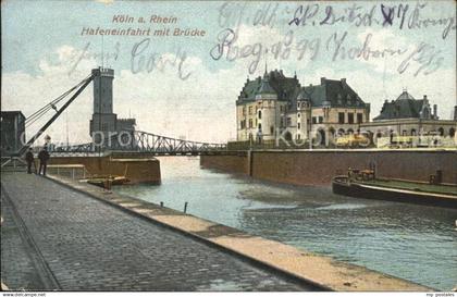 72219867 Koeln Rhein Hafeneinfahrt Bruecke  Koeln Rhein