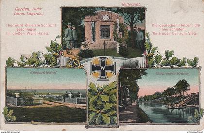 Litho CPA AK Lagarde Gerden Weltkrieg Guerre Schlacht Moselle a Vic Seille Chateau Salins Lothringen Saarburg Feldpost