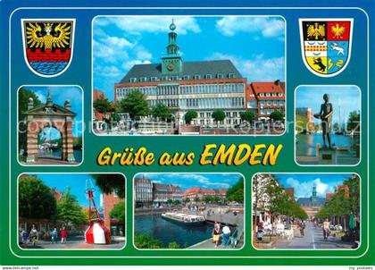 73234125 Emden Ostfriesland Rathaus Denkmal Boje Hafen Emden Ostfriesland