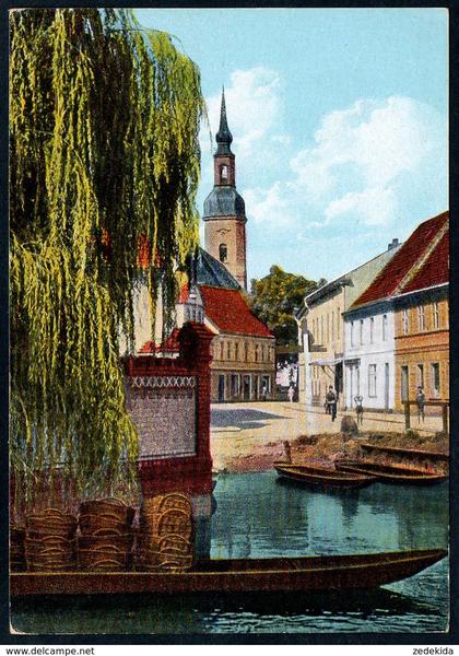 B5858 - Lübbenau im Spreewald - Blick auf die Stadt - Jank Burg