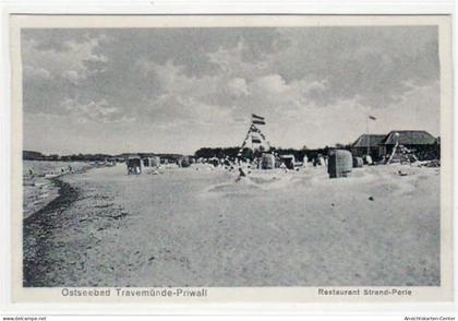 39072008 - Luebeck Travemuende - Priwall mit Restaurant zur Strand-Perle gelaufen, 1928. Gute Erhaltung.