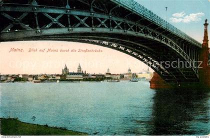 73807579 Mainz  Rhein Strassenbruecke Blick auf Mainz