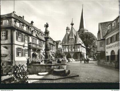 70120233 Michelstadt Michelstadt Marktbrunnen ungelaufen ca. 1965 Michelstadt