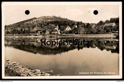 ALTE POSTKARTE RAINBACH MIT DILSBERG AM NECKAR NECKARGEMÜND GASTHAUS & PENSION ZUM NECKARTAL KARL WAIBELl Ansichtskarte