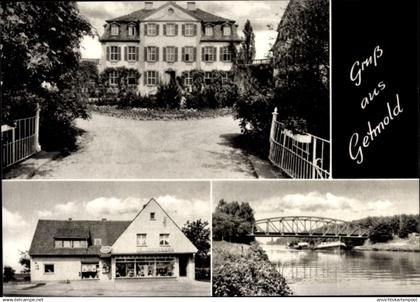 CPA Getmold Preußisch Oldendorf in Westfalen, Schloss, Geschäftshaus, Mittellandkanal