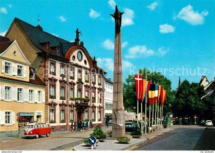 73048932 Offenburg Rathausplatz Rathaus Ursulasaeule Offenburg