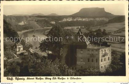 Rathen Saechsische Schweiz Burg Alt Rathen und Lilienstein