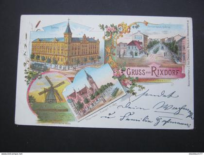 Berlin, Rixdorf, Windmühle, Schöne Karte um 1903