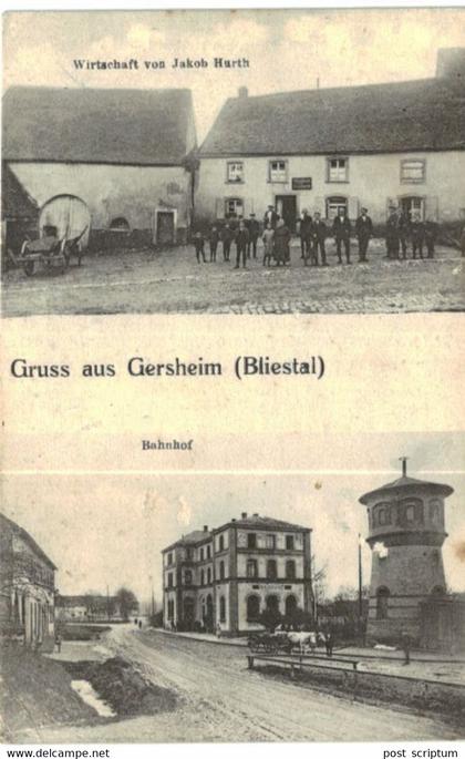 Allemagne - Gruss aus Gersheim Wirschaft von Jakob Harth - Bahnhof