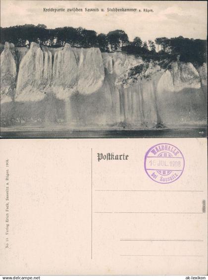 Stubbenkammer Sassnitz Saßnitz Kriedefelsen zwischen Sassnitz und  1908