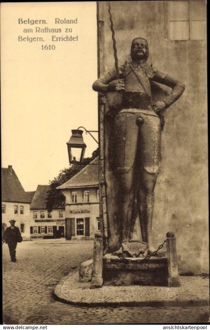 CPA Belgern Schildau, Roland am Rathaus zum Belgern