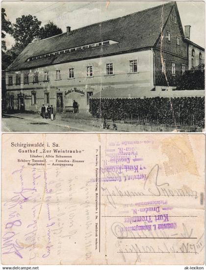 Schirgiswalde Šěrachow Gasthof zur Weintraube b Kirschau Bautzen 1913