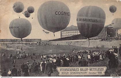 BERLIN Schmargendorf - Internationales Ballon-Wettfliegen Oktober 1908.