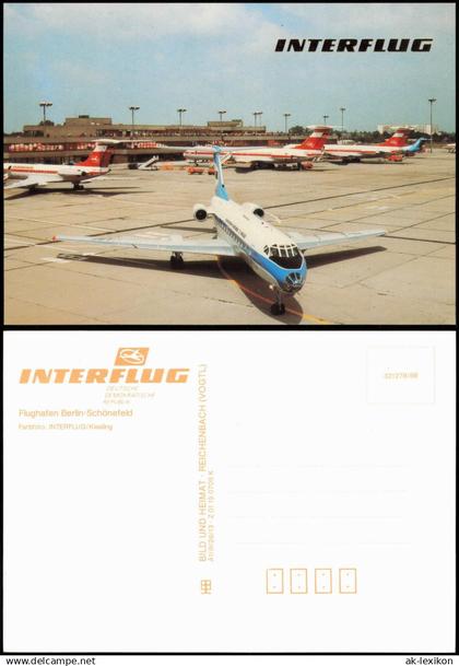 Ansichtskarte Schönefeld-Berlin Flughafen INTERFLUG Flugzeuge DDR 1988