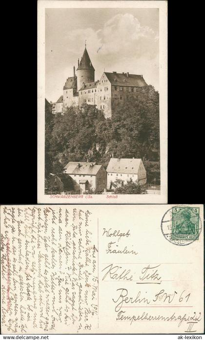 Schwarzenberg (Erzgebirge) Schloss Schwarzenberg in Sachsen 1916