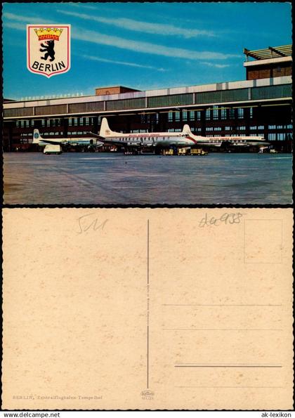 Ansichtskarte Tempelhof-Berlin Flughafen Tempelhof - Flugzeug 1966