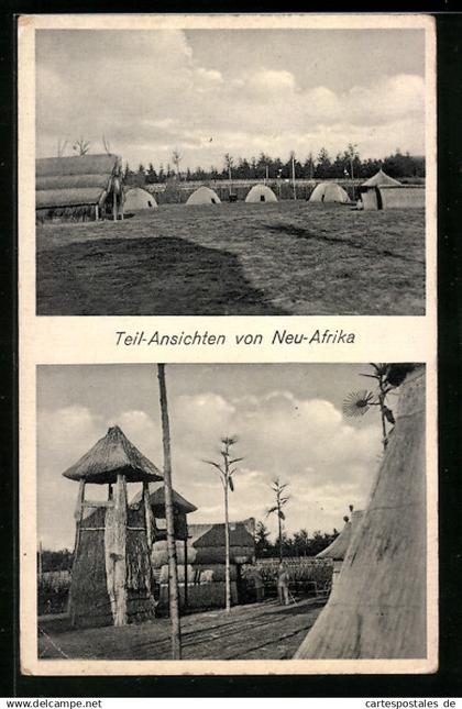 AK Ahrensdorf / Templin, Teilansichten Ferienkolonie Neu-Afrika