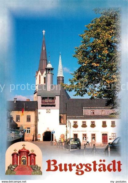 73199086 Burgstaedt Sachsen Markt Saigerturm Stadtkirche Burgstaedt Sachsen