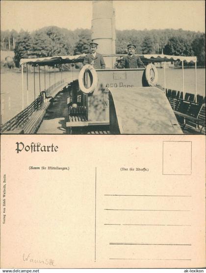 Ansichtskarte Wannsee-Berlin Auf dem Dampfer - Kapitän Wannsee 1913