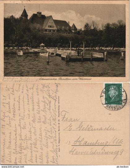 Ansichtskarte Wannsee-Berlin Schwedischer Pavillon am Wannsee 1931