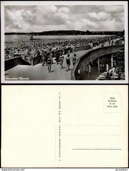 Ansichtskarte Wannsee-Berlin Strandbad Wannsee, belebt 1954