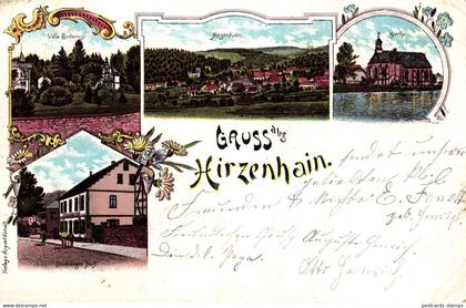 Hirzenhain - Wetterau, Farb-Litho, 1901 nach Büdingen versandt