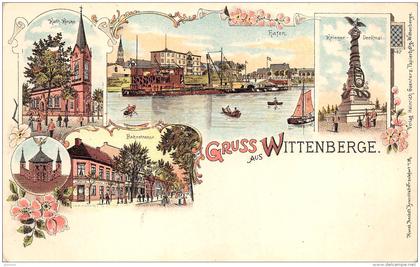 BRANDEBOURG  WITTENBERGE   GRUSS AUS  VUES MULTIPLES  CARTE DESSINEE