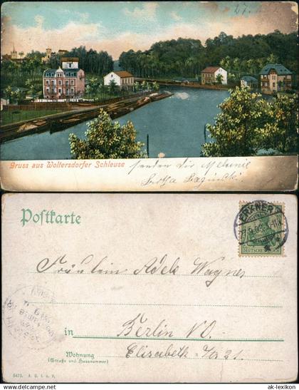 Woltersdorf Woltersdorfer Schleuse, Häuser - Künstlerkarte 1903