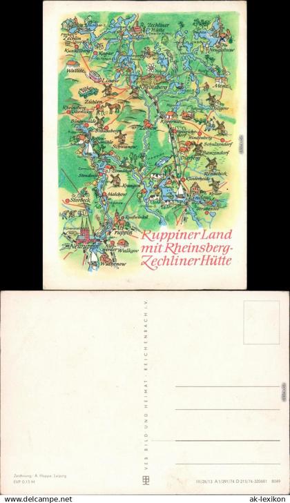 Zechlinerhütte-Rheinsberg Landkarte: Ruppiner Land 1974