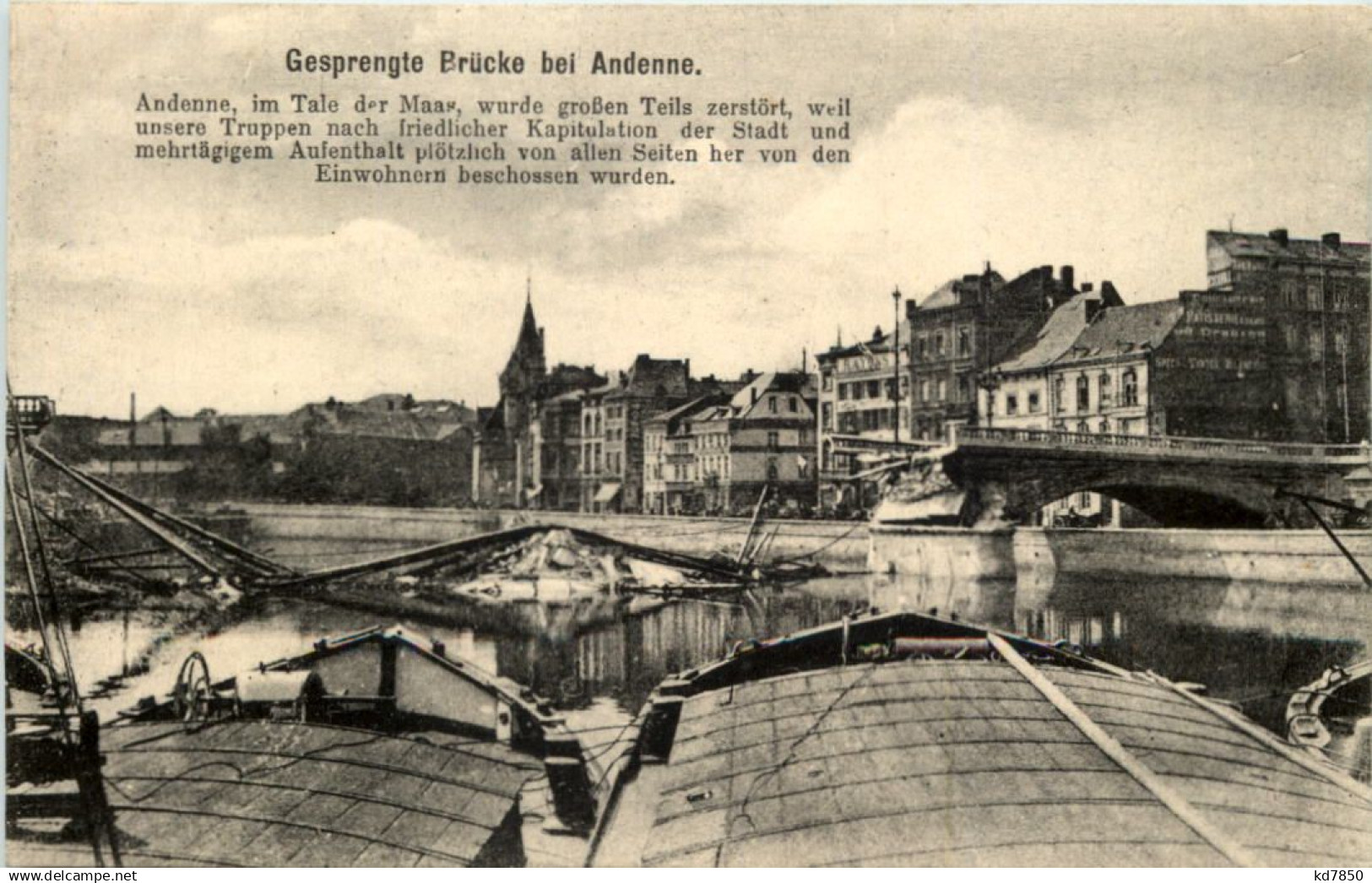 Gesprengte Brücke bei Andenne