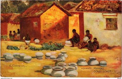 PC GOLD COAST GHANA ASHANTI POTTERS ETHNIC TYPES (a53350)